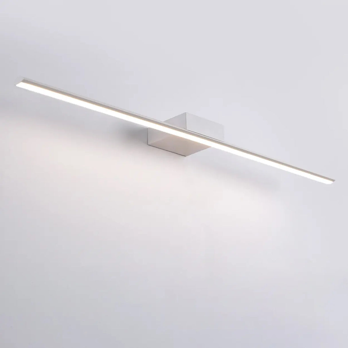 Bathroom White Modern Linear Metal LED Vanity Light Image - 5