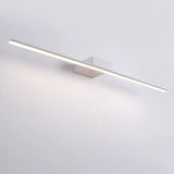 Bathroom White Modern Linear Metal LED Vanity Light Image - 5