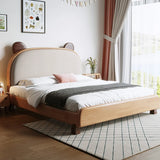 Bear Shape Upholstered Wood Kids Bed with Mattress Image - 4