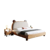 Bear Shape Upholstered Wood Kids Bed with Mattress Image - 6