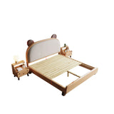 Bear Shape Upholstered Wood Kids Bed with Mattress Image - 7