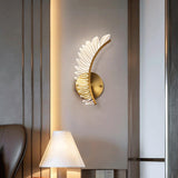 Beautiful Acrylic Gold Leaf LED Wall Sconce Light Image - 3