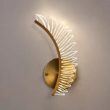 Beautiful Acrylic Gold Leaf LED Wall Sconce Light Image - 7