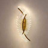 Beautiful Acrylic Gold Leaf LED Wall Sconce Light Image - 8