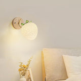 Beautiful Strawberry Shaped Wood Bedside Wall Sconce Image - 1