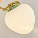 Beautiful Strawberry Shaped Wood Bedside Wall Sconce Image - 12