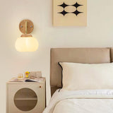 Beautiful Strawberry Shaped Wood Bedside Wall Sconce Image - 5