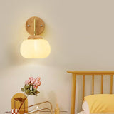 Beautiful Strawberry Shaped Wood Bedside Wall Sconce Image - 6