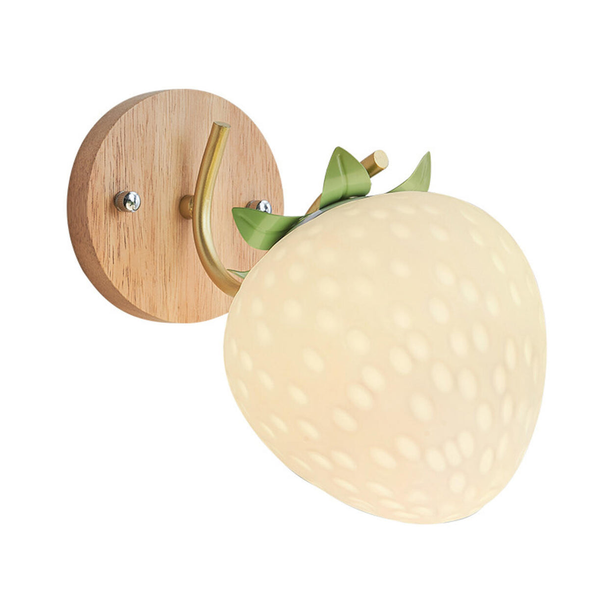 Beautiful Strawberry Shaped Wood Bedside Wall Sconce Image - 7