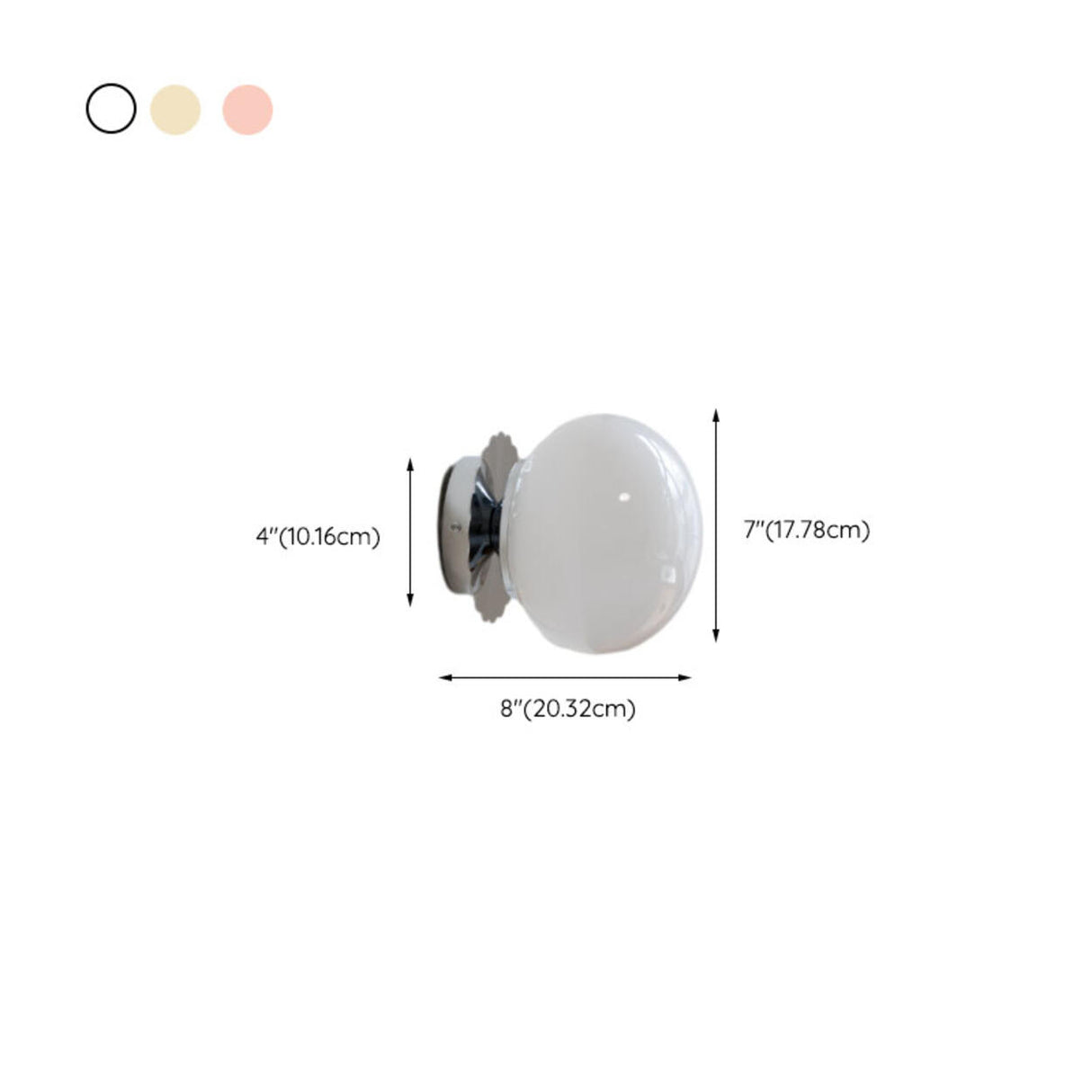 Beautiful Vitreous Cover Globe Glass Wall Sconce 