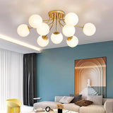 Bedroom 5-Light Globe Semi-Flush Mount Ceiling Light Image - 4