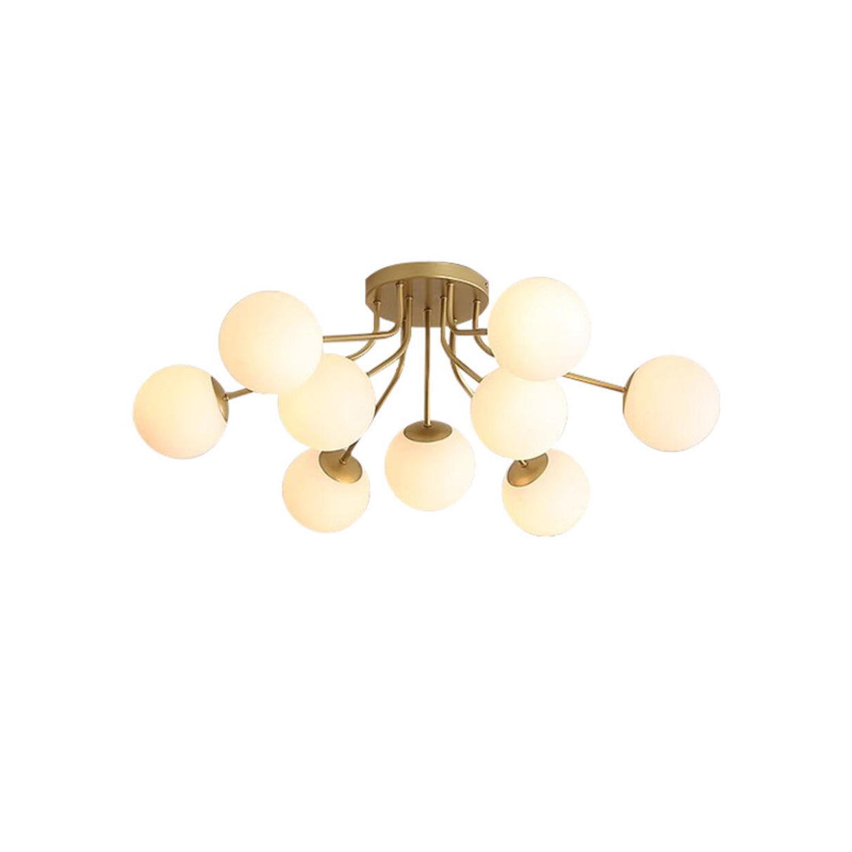 Bedroom 5-Light Globe Semi-Flush Mount Ceiling Light Image - 5