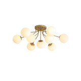 Bedroom 5-Light Globe Semi-Flush Mount Ceiling Light Image - 5