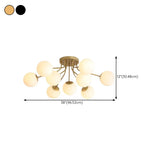 Bedroom 5-Light Globe Semi-Flush Mount Ceiling Light #size