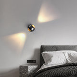 Bedroom Adjustable Black Globe Up Down Wall Sconce Image - 1