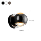 Bedroom Adjustable Black Globe Up Down Wall Sconce #size