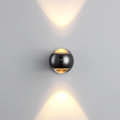 Bedroom Adjustable Black Globe Up Down Wall Sconce Image - 2