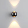 Bedroom Adjustable Black Globe Up Down Wall Sconce Image - 2