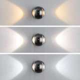 Bedroom Adjustable Black Globe Up Down Wall Sconce Image - 9