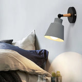 Bedroom Adjustable Grey Cone Metal LED Wall Sconce Image - 1