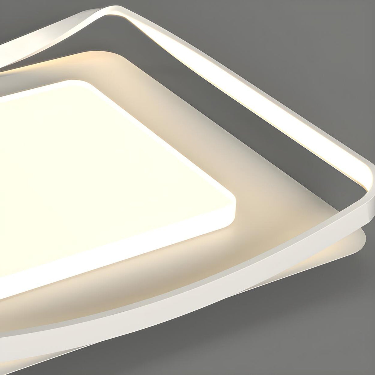 Bedroom Arc Square Resin LED Flush Mount Ceiling Light Image - 10