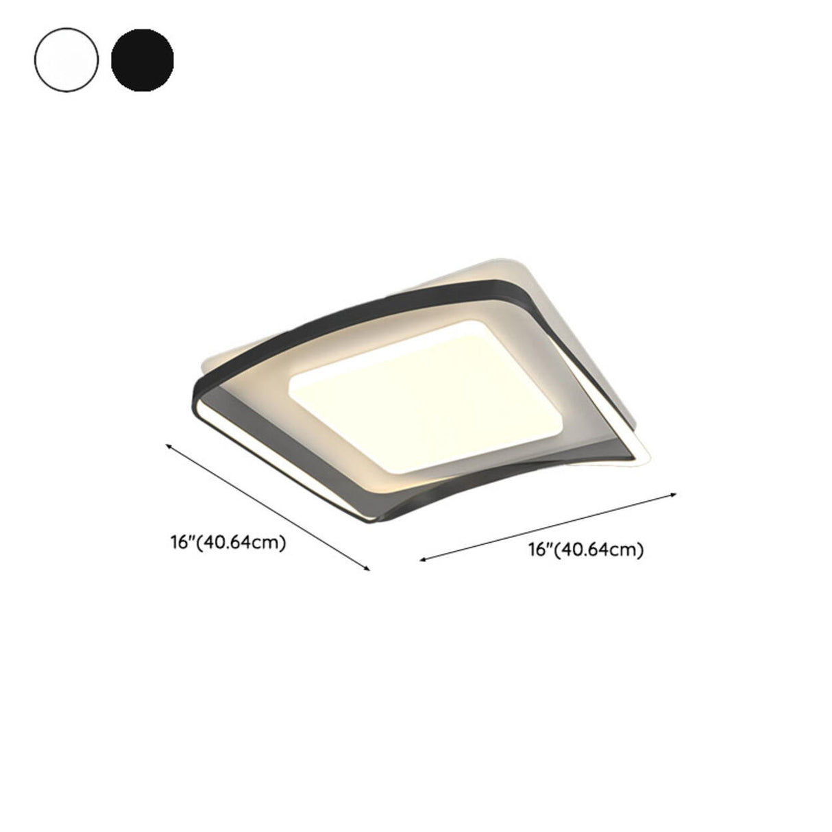 Bedroom Arc Square Resin LED Flush Mount Ceiling Light 