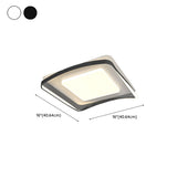 Bedroom Arc Square Resin LED Flush Mount Ceiling Light #size