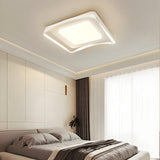 Bedroom Arc Square Resin LED Flush Mount Ceiling Light Image - 3