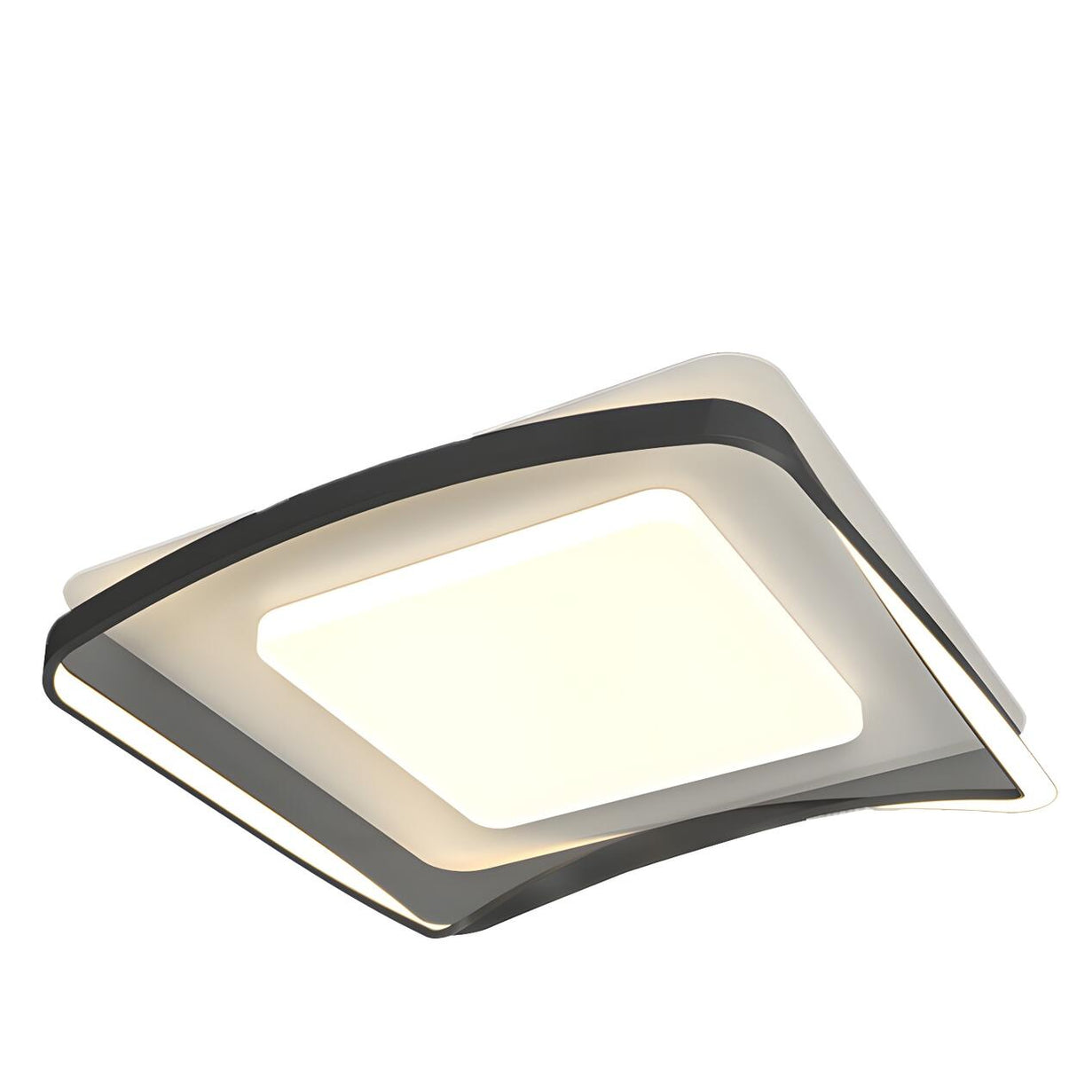 Bedroom Arc Square Resin LED Flush Mount Ceiling Light Image - 5