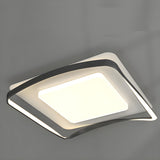 Bedroom Arc Square Resin LED Flush Mount Ceiling Light Image - 7