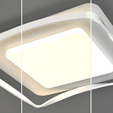 Bedroom Arc Square Resin LED Flush Mount Ceiling Light Image - 8