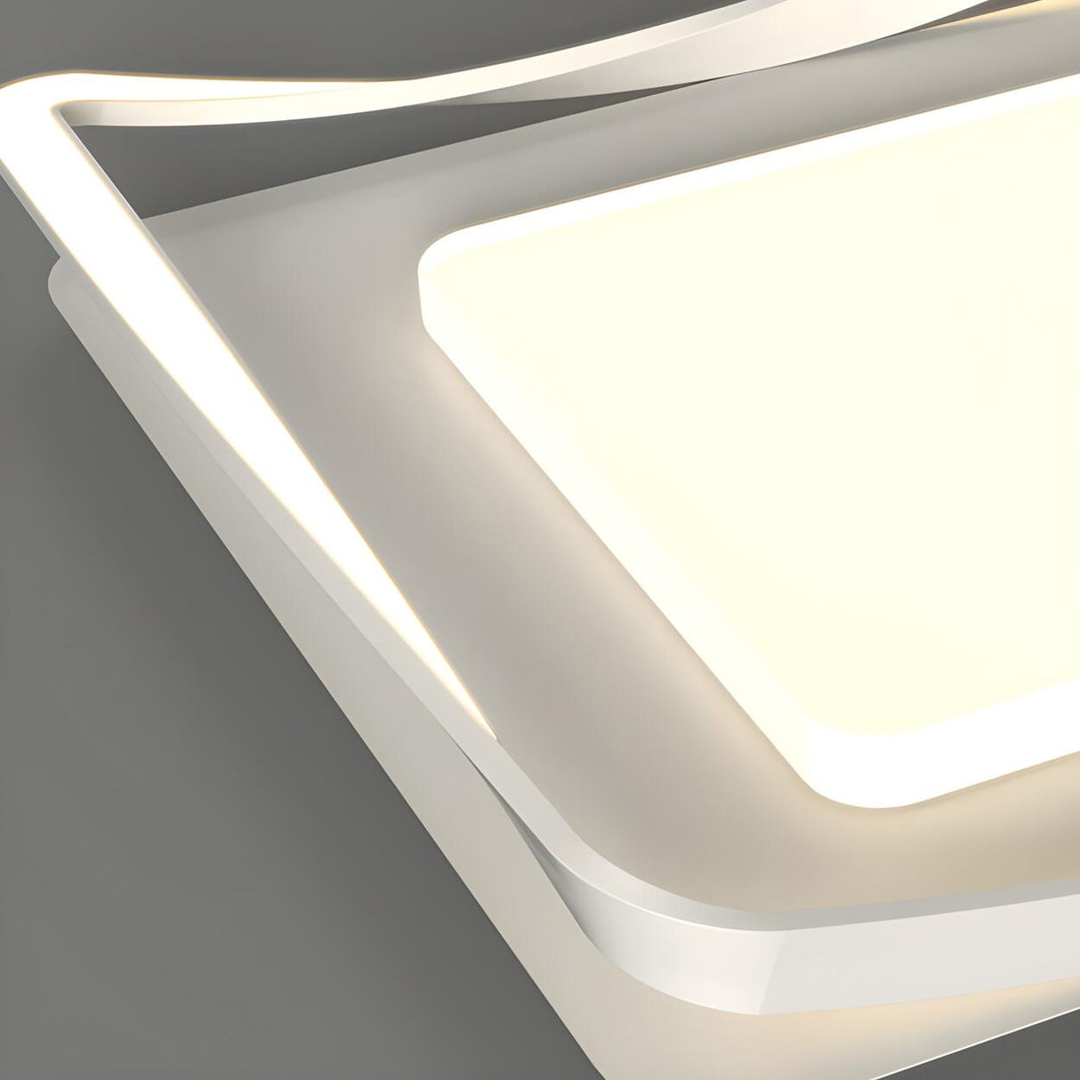 Bedroom Arc Square Resin LED Flush Mount Ceiling Light Image - 9