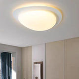 Bedroom Art Deco White Geometric LED Flush Mount Light Image - 13