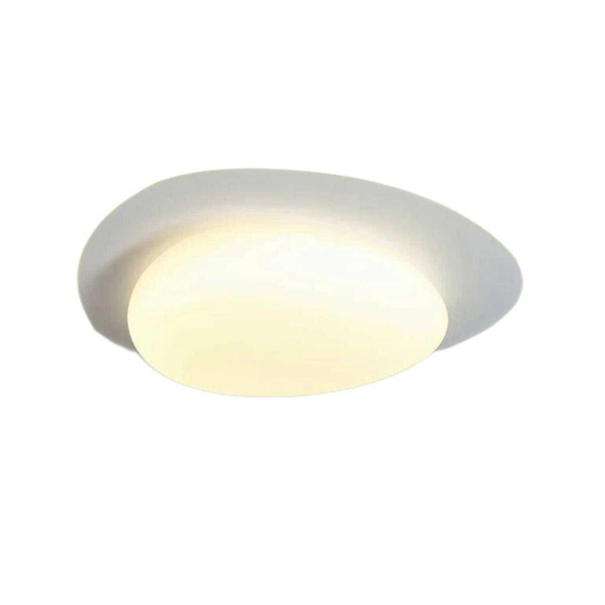 Bedroom Art Deco White Geometric LED Flush Mount Light Image - 5