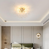 Bedroom Artistic Branch Crystal Flush Mount Light Image - 1