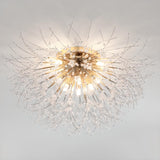 Bedroom Artistic Branch Crystal Flush Mount Light Image - 12