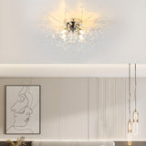 Bedroom Artistic Branch Crystal Flush Mount Light Image - 6