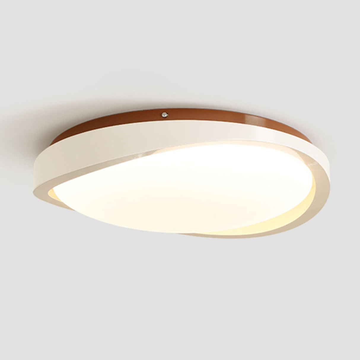 Bedroom Asymmetrical Art White LED Flush Mount Light Image - 2