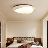 Bedroom Asymmetrical Art White LED Flush Mount Light Image - 4