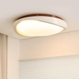 Bedroom Asymmetrical Art White LED Flush Mount Light Image - 5