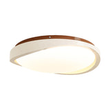 Bedroom Asymmetrical Art White LED Flush Mount Light Image - 7