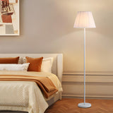 Bedroom Barrel Elegant White Column Floor Lamp Image - 1