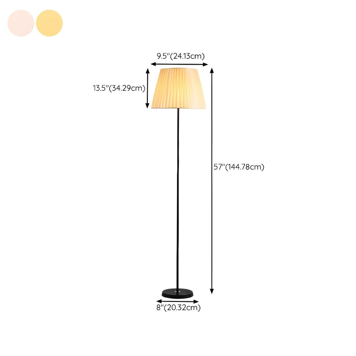 Bedroom Barrel Elegant White Column Floor Lamp 