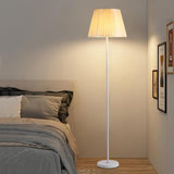 Bedroom Barrel Elegant White Column Floor Lamp Image - 3