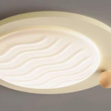 Bedroom Beige Arc Cloud Cheese LED Flush Mount Light Image - 12