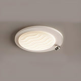 Bedroom Beige Arc Cloud Cheese LED Flush Mount Light Image - 15