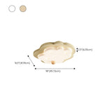 Bedroom Beige Arc Cloud Cheese LED Flush Mount Light #size