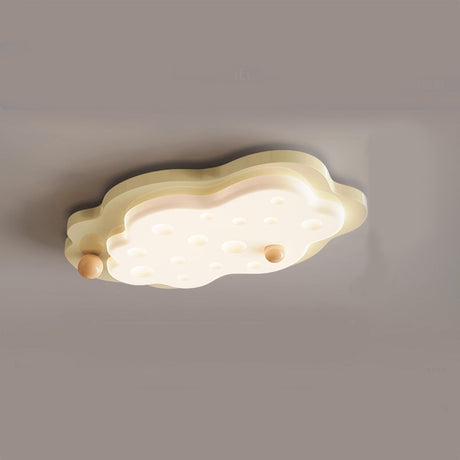 Bedroom Beige Arc Cloud Cheese LED Flush Mount Light Image - 2