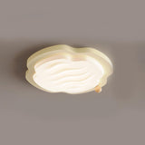 Bedroom Beige Arc Cloud Cheese LED Flush Mount Light Image - 5