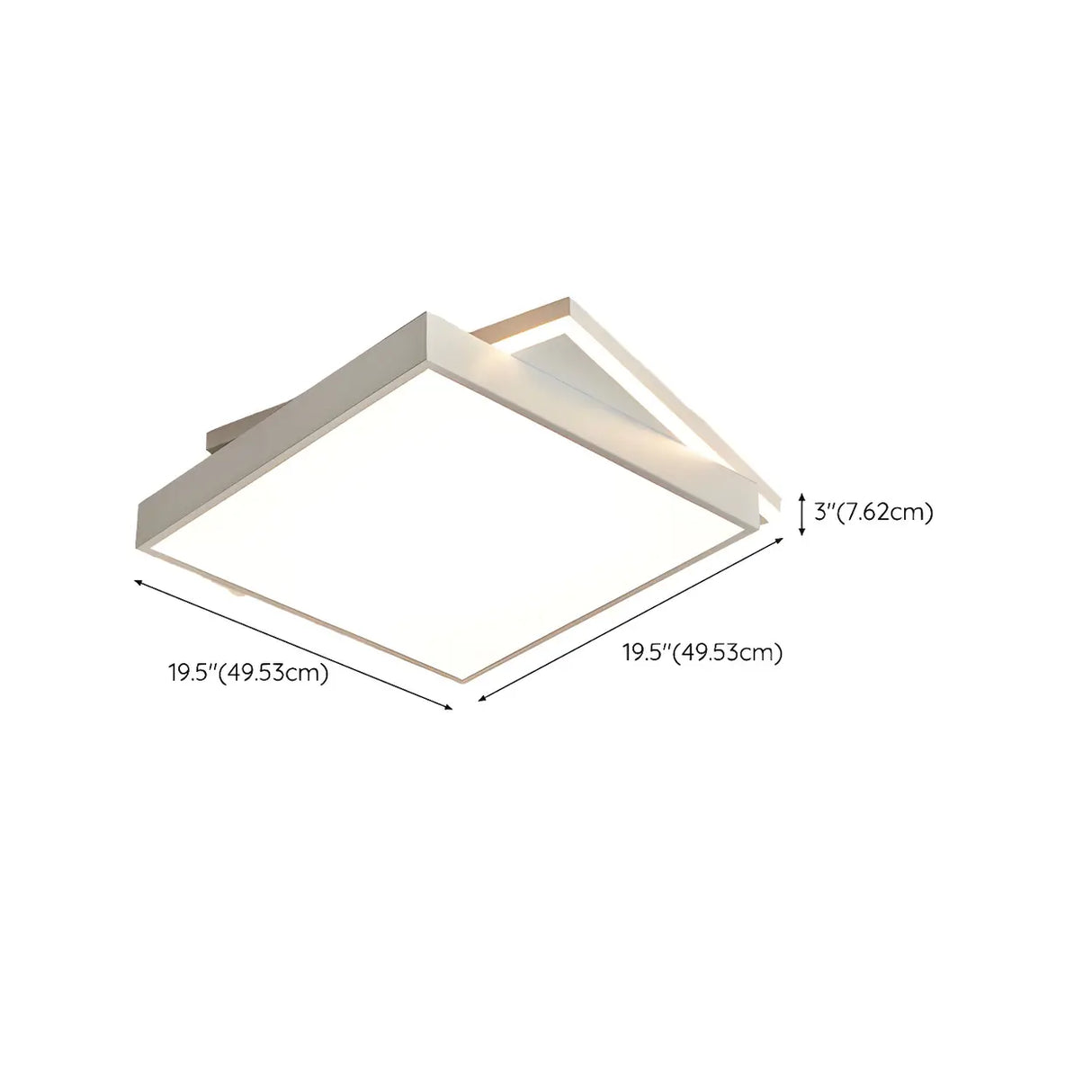 Bedroom Beige Square LED Flush Mount Ceiling Light Image - 19